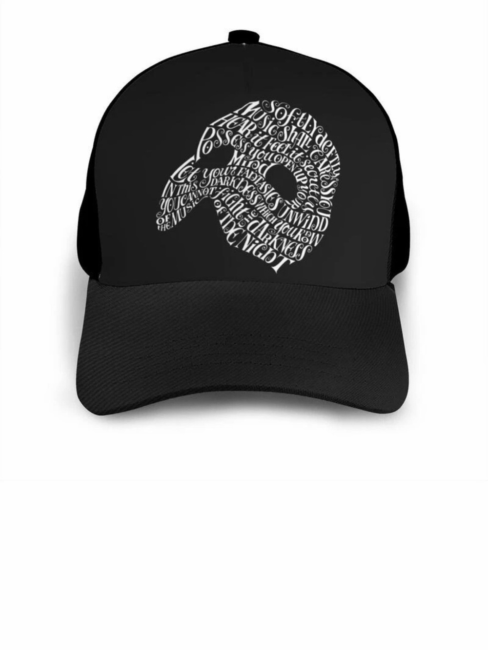 *Rare* Black “Phantom of the Opera” Graphic Script Baseball Cap - Picture 3 of 5